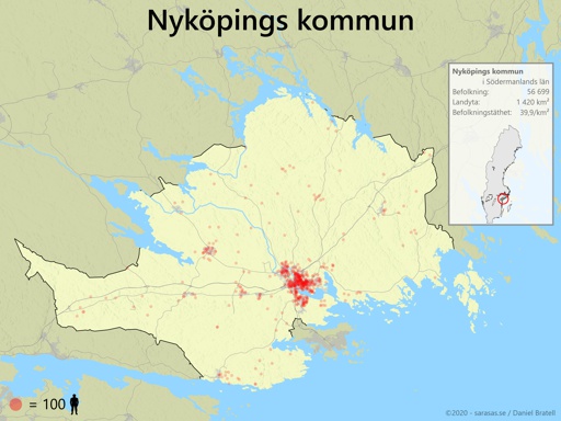 Befokningstäthetskartor för svenska kommuner - högupplösta kartor ...